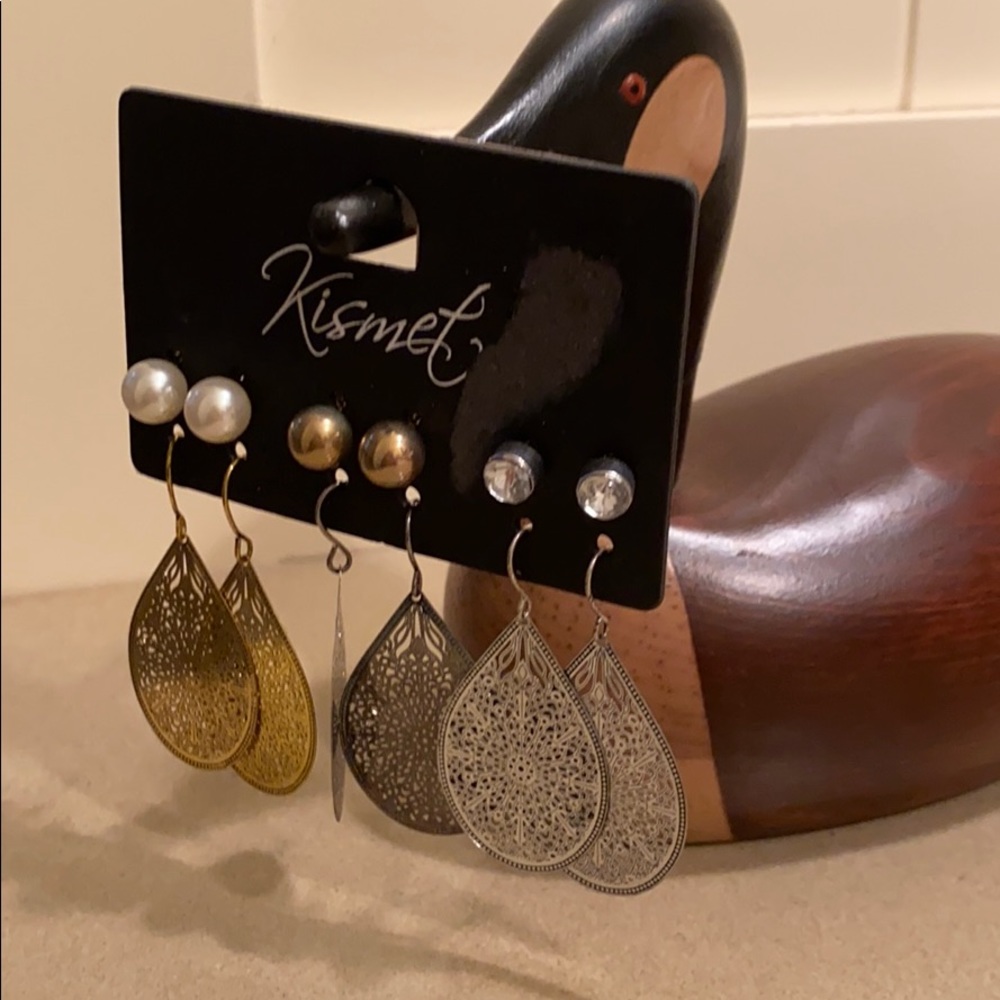 Drop down earrings set of 6